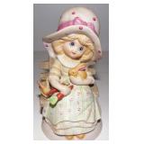 8' Tall Girl Feeding Bunny Rabbit Porcelain