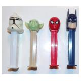 (4) Vintage Pez Dispensers - Batman, Spiderman,