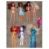 Lot of Barbie and Monster High Dolls