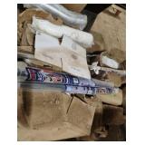 Plastic and pepper cups, American flags, glass