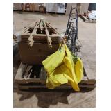 Garden stakes, umbrella, absorbant floor mats and