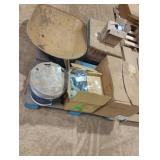 Wheel barrow buckets, acrylic adhesive and