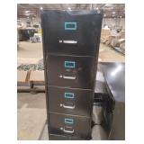 Metal file cabinet 4 drawer. With key. 18 x 52 x