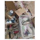 Face plates, hand sanitizer, safety goggles and