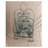 Wrought iron rack 11" wide x 20.5" tall