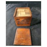 Vintage wooden box puzzle 3.5" x3.5"