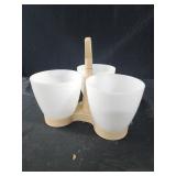 Vintage Tupperware Condiment Serving Caddy Almond