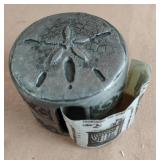 Pewter sand dollar stamp dispenser 1" tall