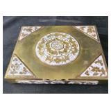 Mid Century Brass Inlaid Cloisonne Box with