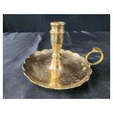 Vintage Brass Candlestick Holder w/ Finger Holder