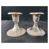 Pair of 3" silver-plated Victorian design