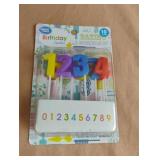 Number birthday candles. 6-10 ct packs