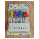 Number birthday candles. 6-10 ct packs