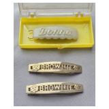 3- Gold Tone Brownie Scout Hair Pins