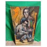 Acrylic painting of man and woman 18 x 36