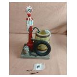 Russ Handpainted Pencil Holder Vintage Gas Pump