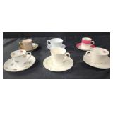 Six vintage tea cup and saucer sets