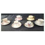 Six vintage tea cup and saucer sets