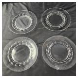 Raleigh by Fostoria 4 glass luncheon plates 8.25"
