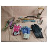 Garden hand tools and gloves