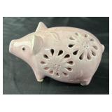 Ceramic Pig potpourri holder, ear paint chip