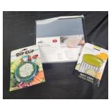 Crinkle cutter, dip clip bowl, microwave bowl