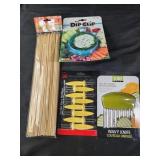Crinkle cutter, corn holders, bamboo skewers, dip