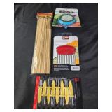 Crinkle cutter, corn holders, bamboo skewers, dip