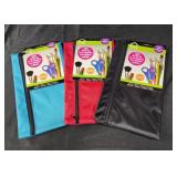 3 large pencil/makeup pouches