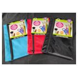 3 large pencil/makeup pouches