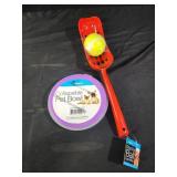 Ball launcher, collapsible pet bowl