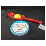 Ball launcher, collapsible pet bowl