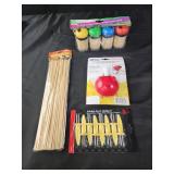 Toothpicks, corn holders, bamboo skewers, dip