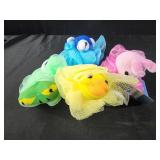 4 animal bath puffs