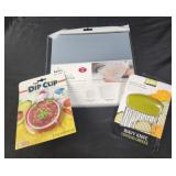 Crinkle cutter, dip clip bowl, microwave bowl