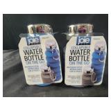 2 joie collapsible water bottles silicone blue