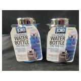 2 joie collapsible water bottles silicone blue