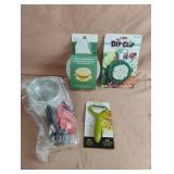 Mini peeler, dip clip, strainers and a microwave