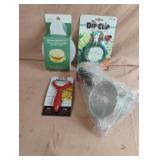 Mini peeler, dip clip, strainers and a microwave