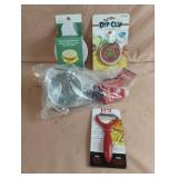Mini peeler, dip clip, strainers and a microwave