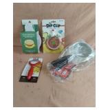 Mini peeler, dip clip, strainers and a microwave