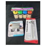 4 canister toothpicks, utility hook, cooking