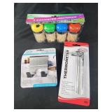 4 canister toothpicks, utility hook, cooking