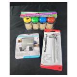 4 canister toothpicks, utility hook, cooking