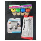 4 canister toothpicks, utility hook, cooking