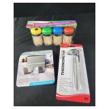 4 canister toothpicks, utility hook, cooking
