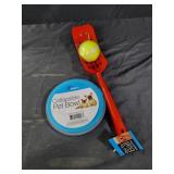 Ball launcher, collapsible pet bowl