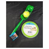 Ball launcher, collapsible pet bowl
