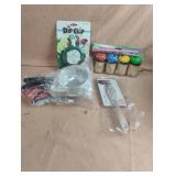 Dip clips, strainers-6, toothpicks and a fish
