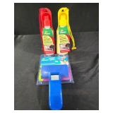 2 traveling pet water bottles and pet brush